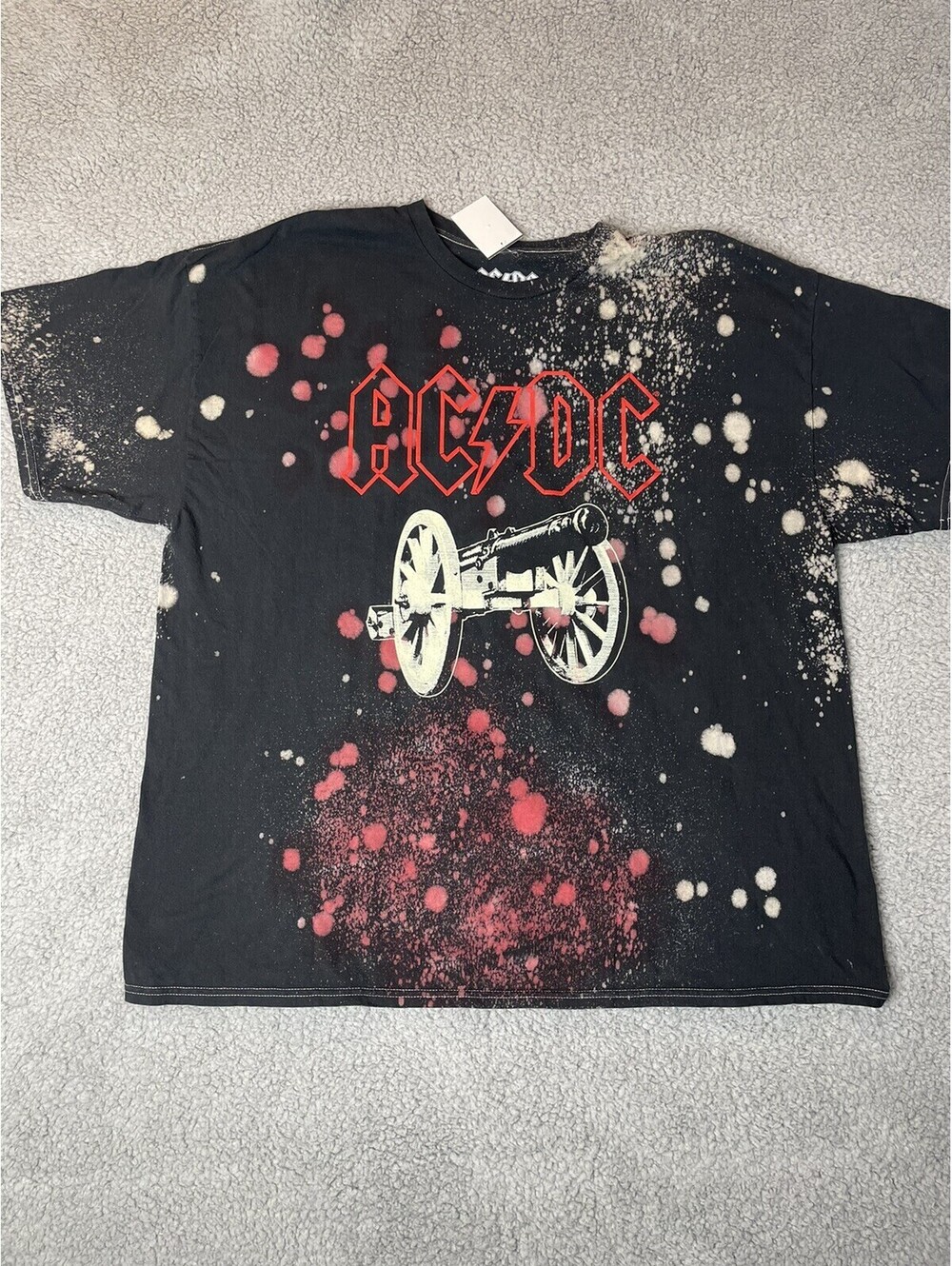 ACDC For Those About To Rock XL Shirt Tie Dye 1981 Tour Red Black New
